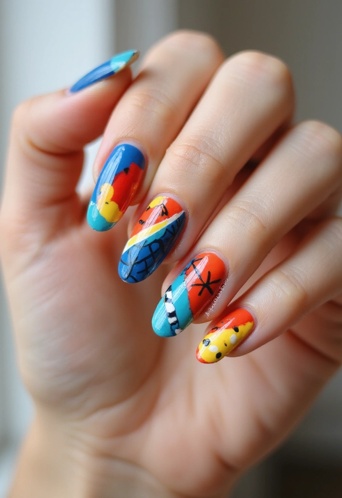 45 Fresh Nail Design Ideas for Trendy Eco-Conscious Consumers - 3. Abstract Art with Eco-Friendly Polish