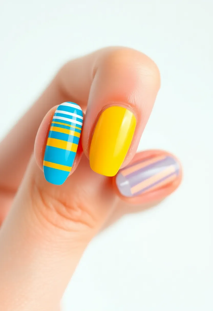 45 Fresh Nail Design Ideas for Trendy Eco-Conscious Consumers - 32. Creative Stripes