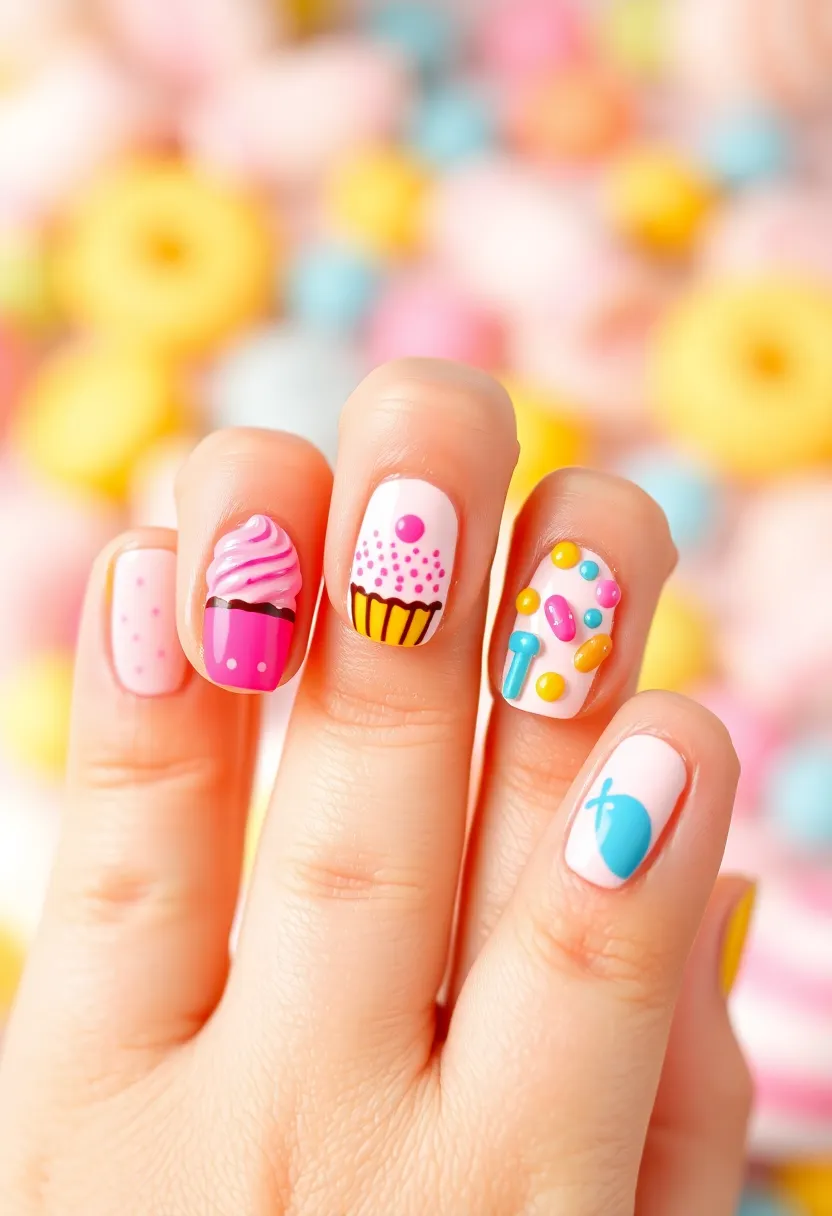45 Fresh Nail Design Ideas for Trendy Eco-Conscious Consumers - 41. Sweet Treats