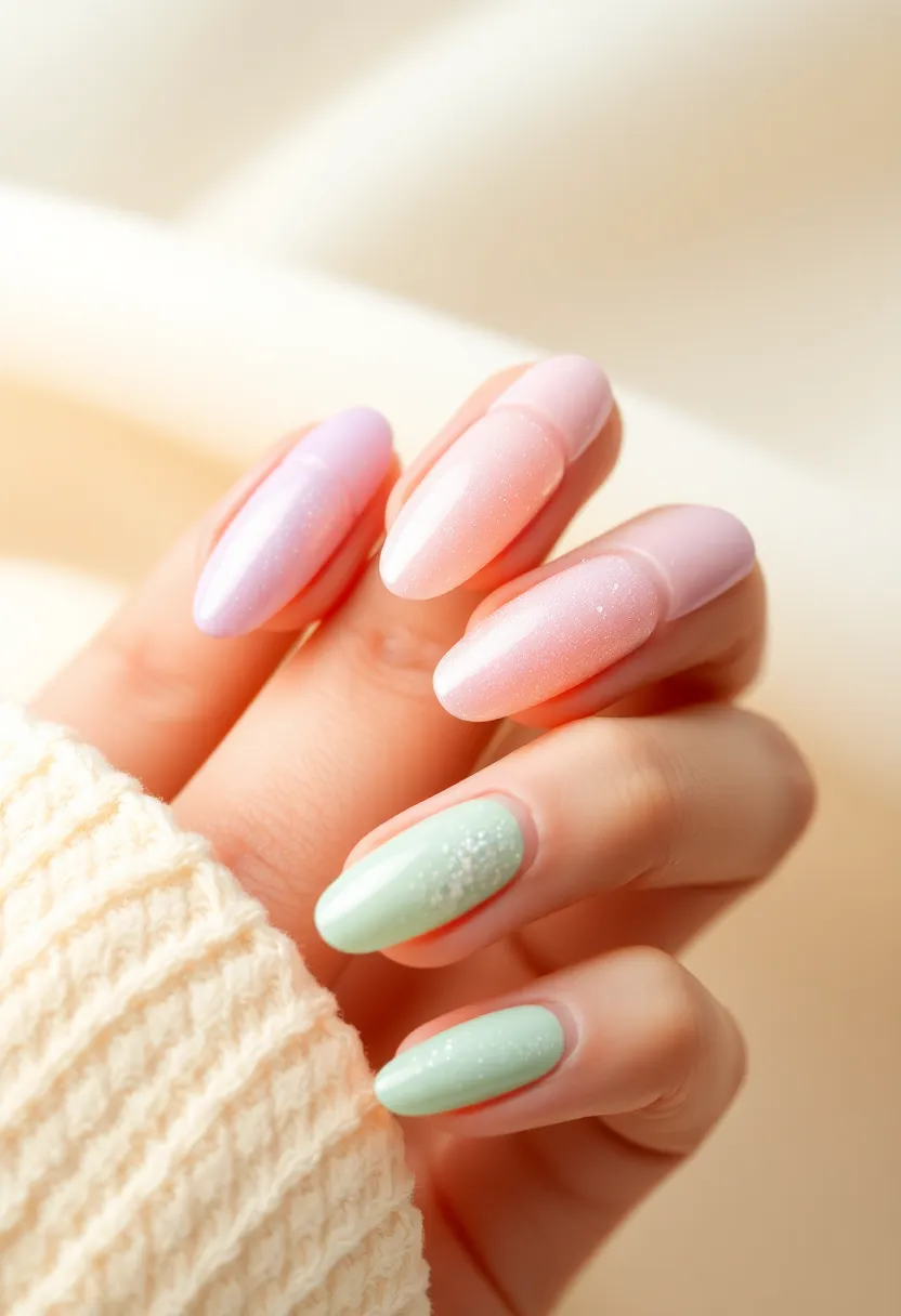 45 Fresh Nail Design Ideas for Trendy Eco-Conscious Consumers - 42. Soft Sparkle