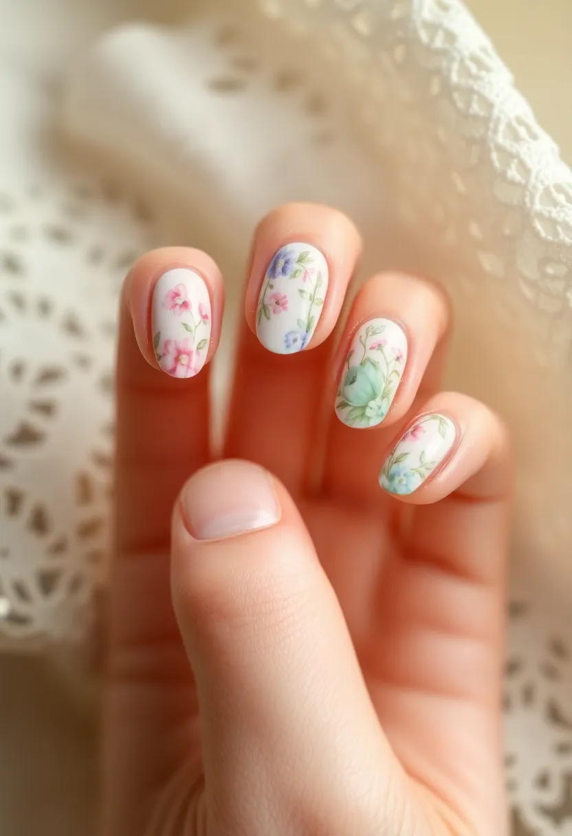 45 Fresh Nail Design Ideas for Trendy Eco-Conscious Consumers - 44. Vintage Floral