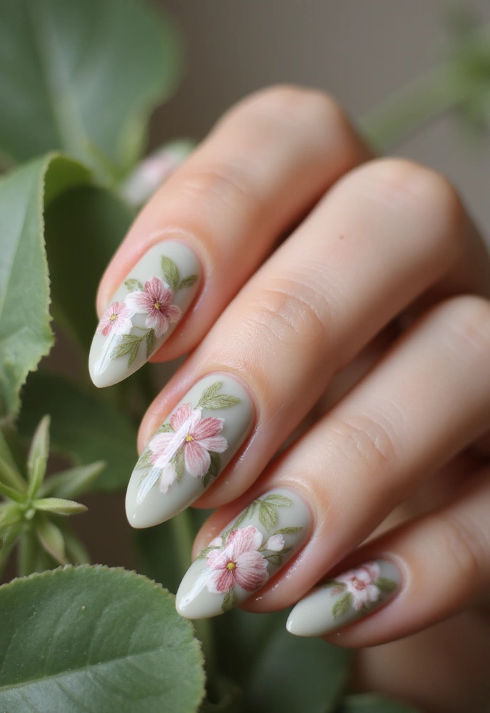 45 Futuristic Nail Art Design Ideas for 2025's Boundary-Breaking Beauty - 20. Nature-Inspired Nail Art