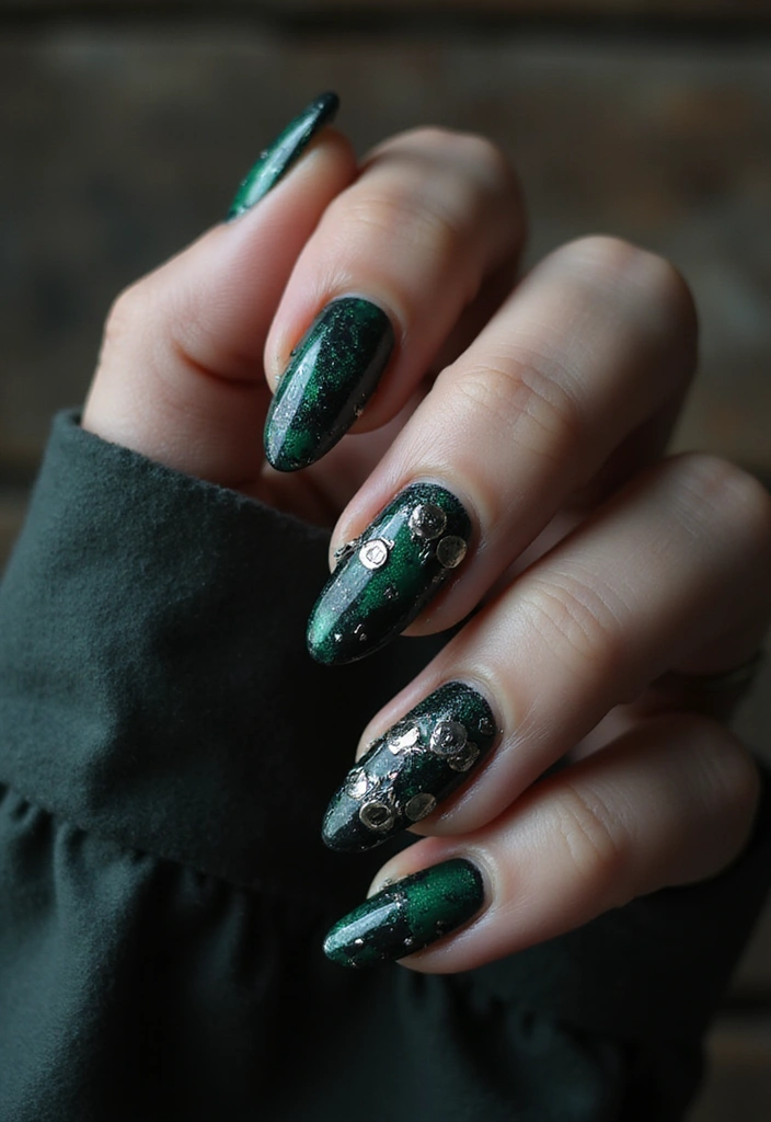 45 Futuristic Nail Art Design Ideas for 2025's Boundary-Breaking Beauty - 30. Grunge-Inspired Nail Art