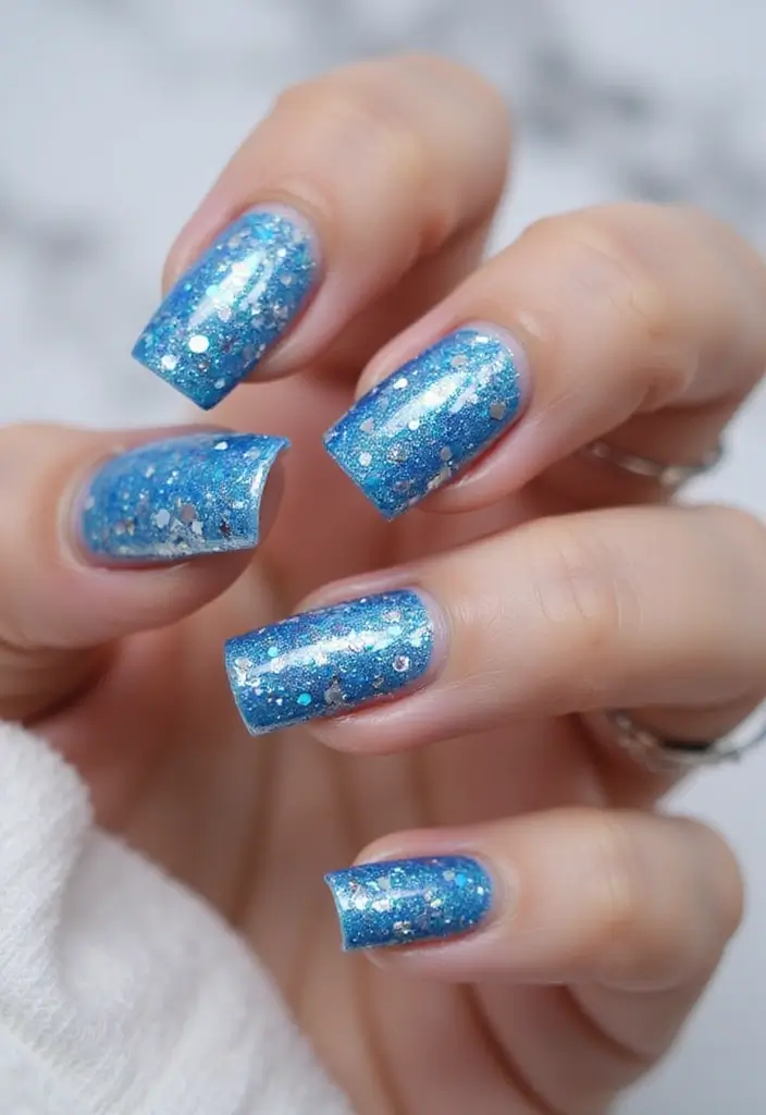45 Futuristic Nail Art Design Ideas for 2025's Boundary-Breaking Beauty - 40. Statement Glitter