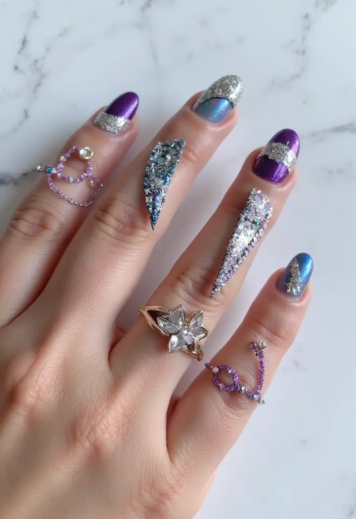 45 Futuristic Nail Art Design Ideas for 2025's Boundary-Breaking Beauty - 45. Avant-Garde Creations
