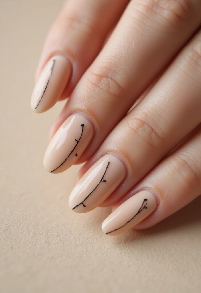 45 Futuristic Nail Art Design Ideas for 2025's Boundary-Breaking Beauty - 7. Minimalist Line Art