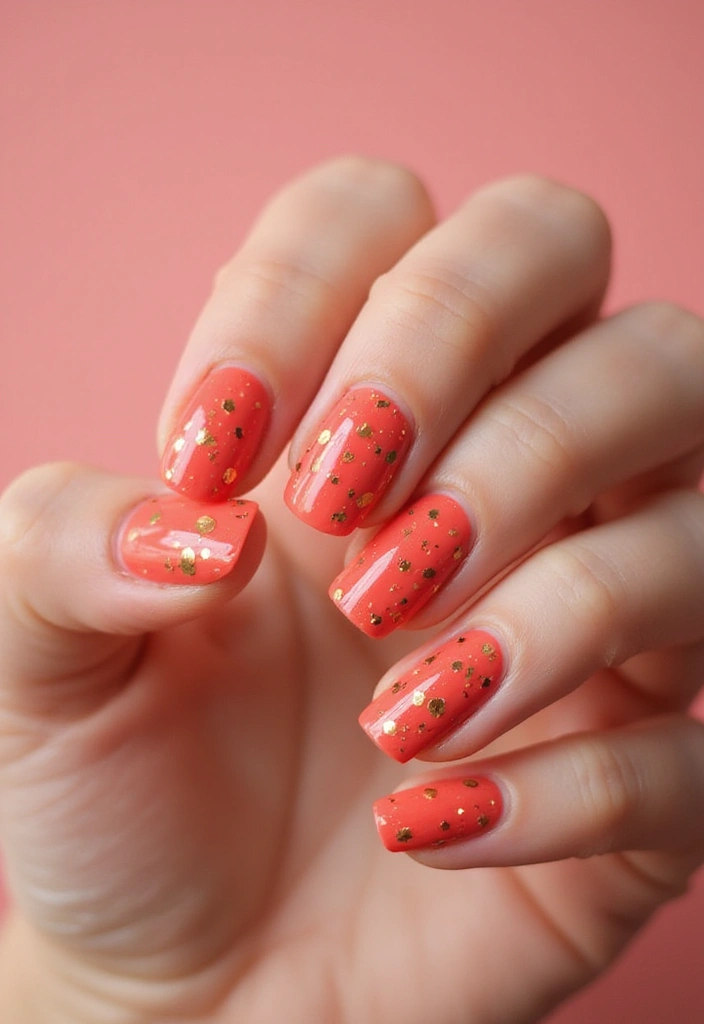 45 Golden Nails with Gold Accents for Regal - 18. Gold Confetti Fun