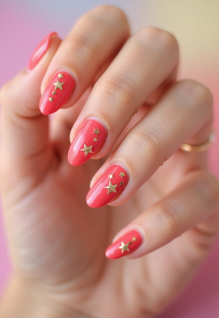 45 Golden Nails with Gold Accents for Regal - 22. Gold Accent Stars