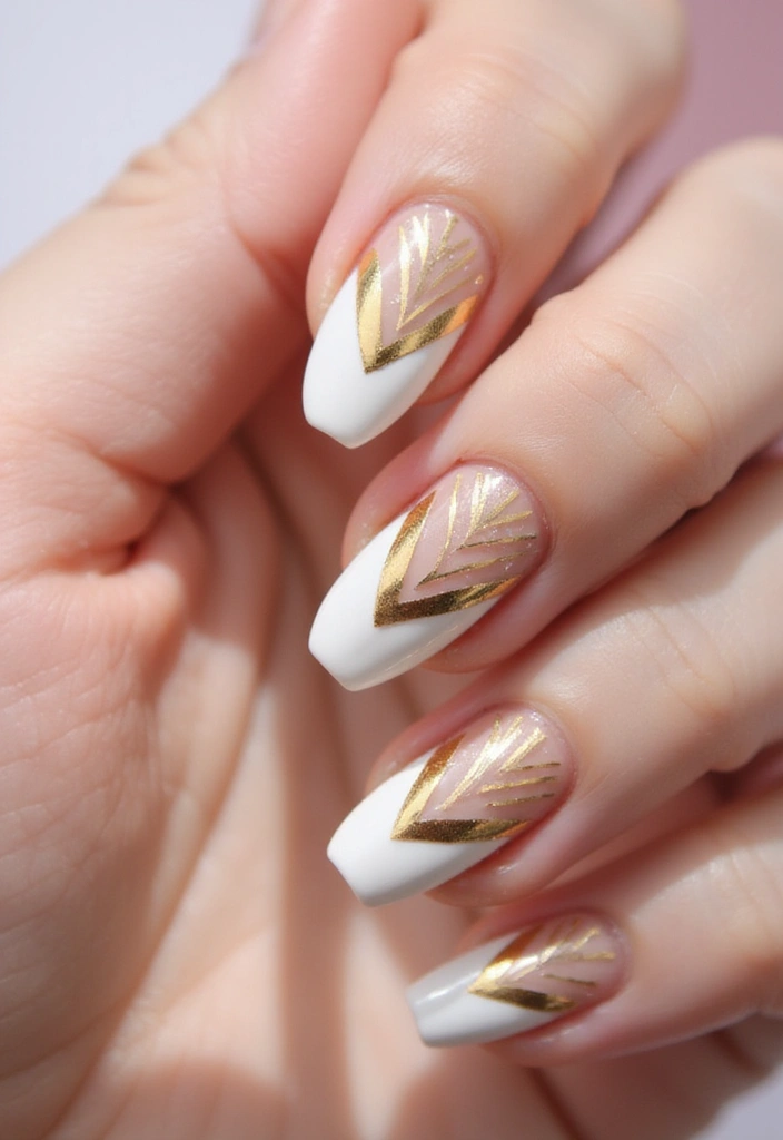 45 Golden Nails with Gold Accents for Regal - 24. Exquisite Gold Geometric Patterns