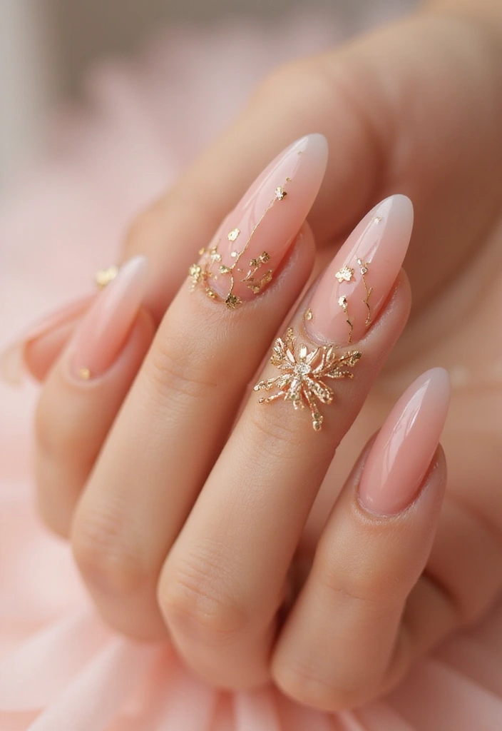 45 Golden Nails with Gold Accents for Regal - 28. Charming Gold Petals