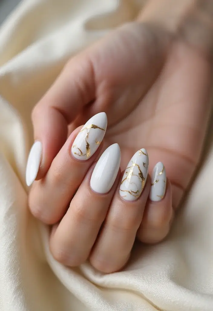 45 Golden Nails with Gold Accents for Regal - 3. Regal Gold Marble Effect