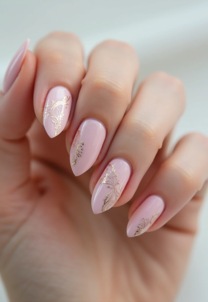 45 Golden Nails with Gold Accents for Regal - 37. Gold-Edged Designs