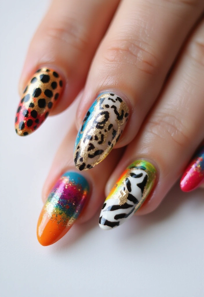 45 Golden Nails with Gold Accents for Regal - 38. Exotic Gold Animal Print