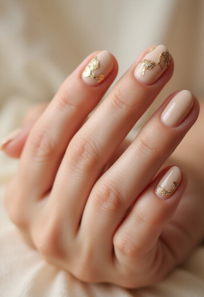 45 Golden Nails with Gold Accents for Regal - 4. Gold Leaf Accents