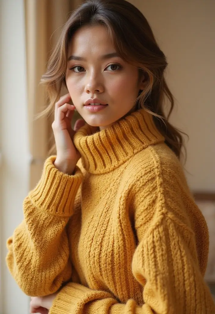 45 Golden Nails with Gold Accents for Regal - 41. Cozy Gold Sweater Patterns