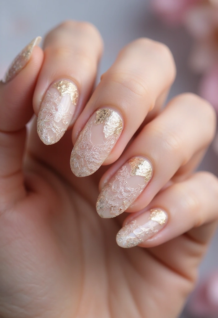 45 Golden Nails with Gold Accents for Regal - 45. Ethereal Gold Veil Effect