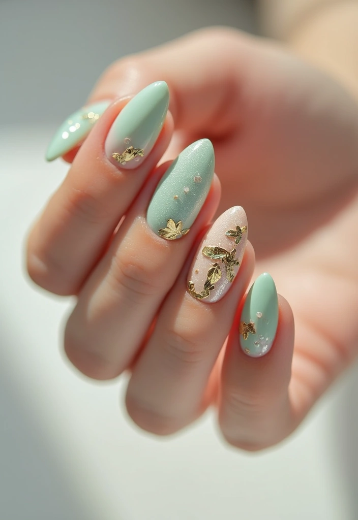 45 Golden Nails with Gold Accents for Regal - 7. Gold Foil Touch