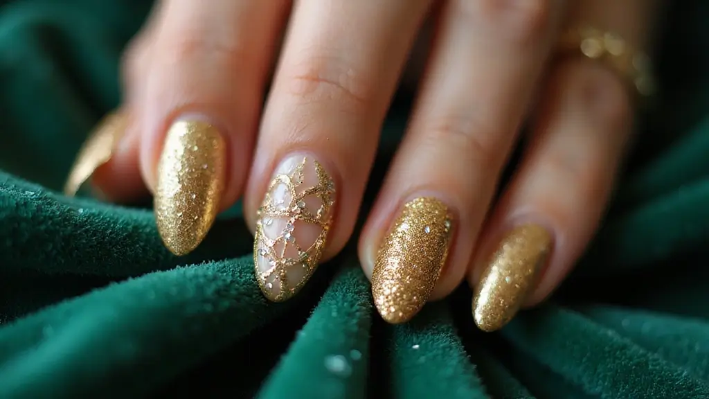 45 Golden Nails with Gold Accents for Regal