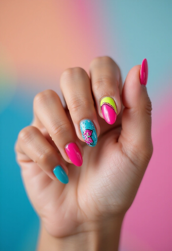 45 Iconic Nail Styles Revolutionizing 2025 Fashion - 27. Bright and Bold Colors