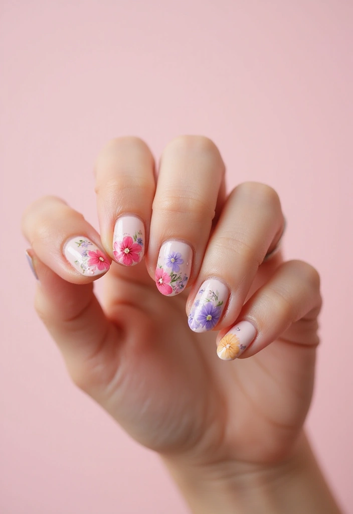 45 Iconic Nail Styles Revolutionizing 2025 Fashion - 30. Floral Patterns