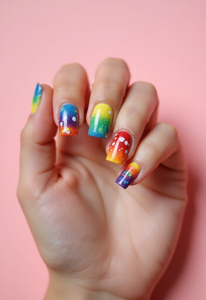 45 Iconic Nail Styles Revolutionizing 2025 Fashion - 33. Rainbow Nails