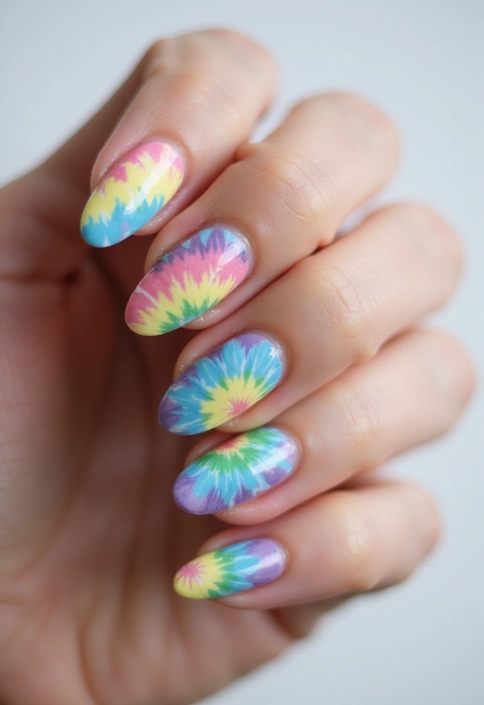 45 Inspiring Nail Art Ideas for Artistic Souls - 10. Tie-Dye Bliss