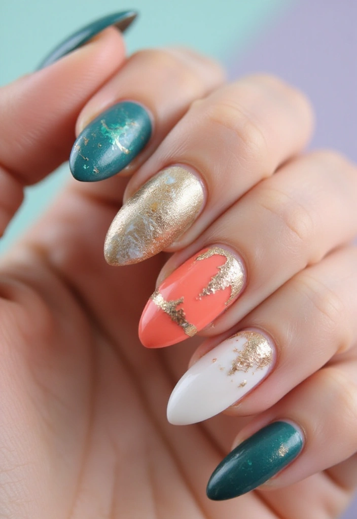 45 Inspiring Nail Art Ideas for Artistic Souls - 26. Mixed Media