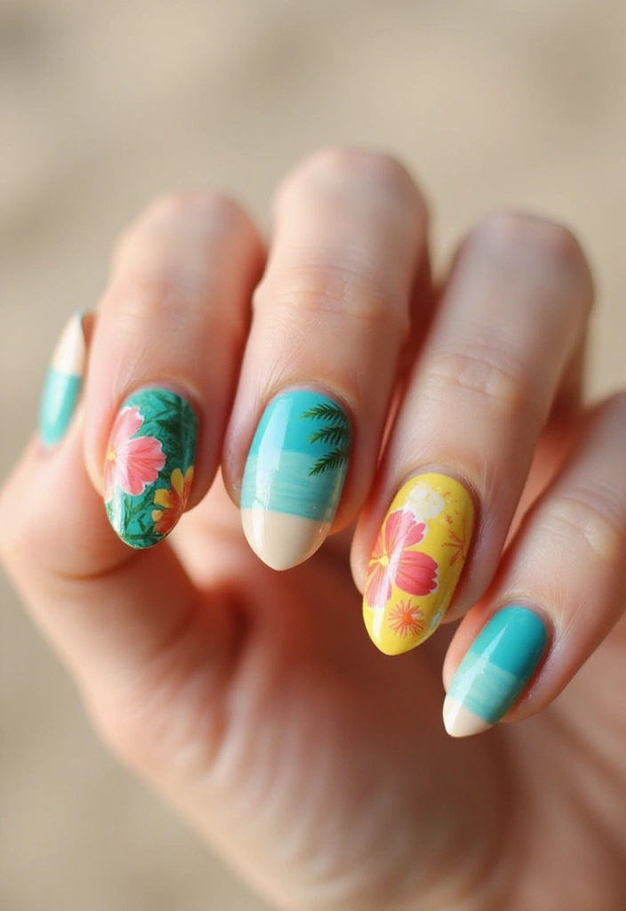 45 Inspiring Nail Art Ideas for Artistic Souls - 39. Tropical Paradise
