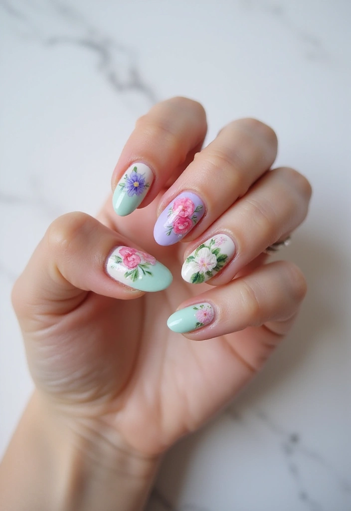 45 Inspiring Nail Art Ideas for Artistic Souls - 4. Floral Fantasy