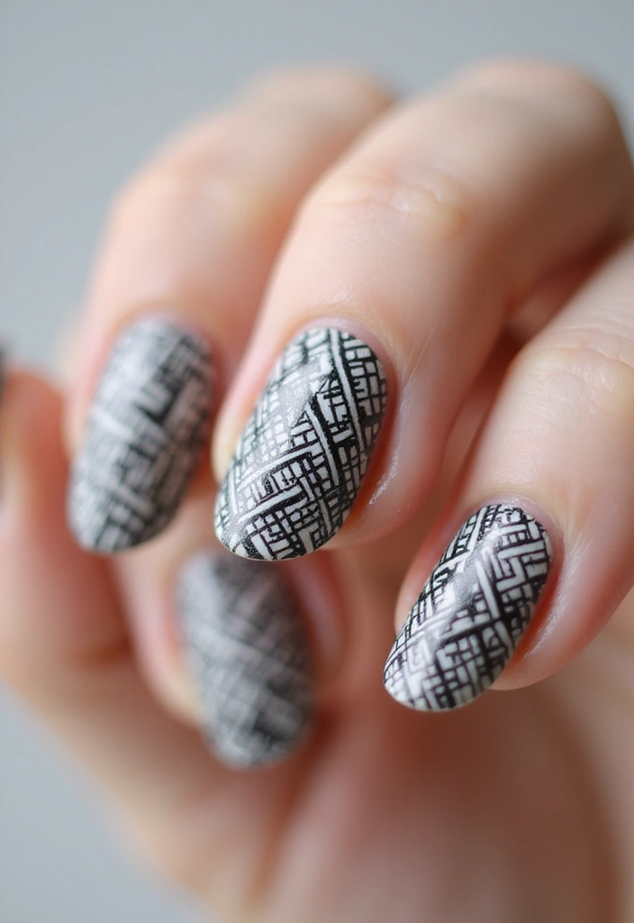 45 Inspiring Nail Art Ideas for Artistic Souls - 40. Crosshatch Patterns