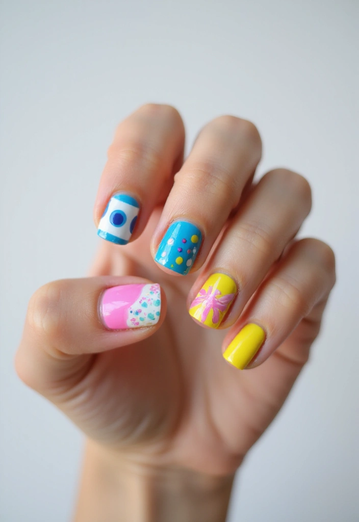 45 Inspiring Nail Art Ideas for Artistic Souls - 45. Mismatched Nails