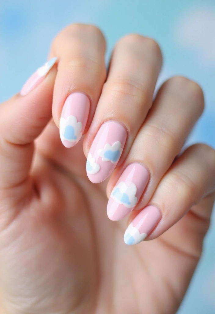 45 Pink Acrylic Nail Ideas for Sweet - 11. Soft Pink Clouds