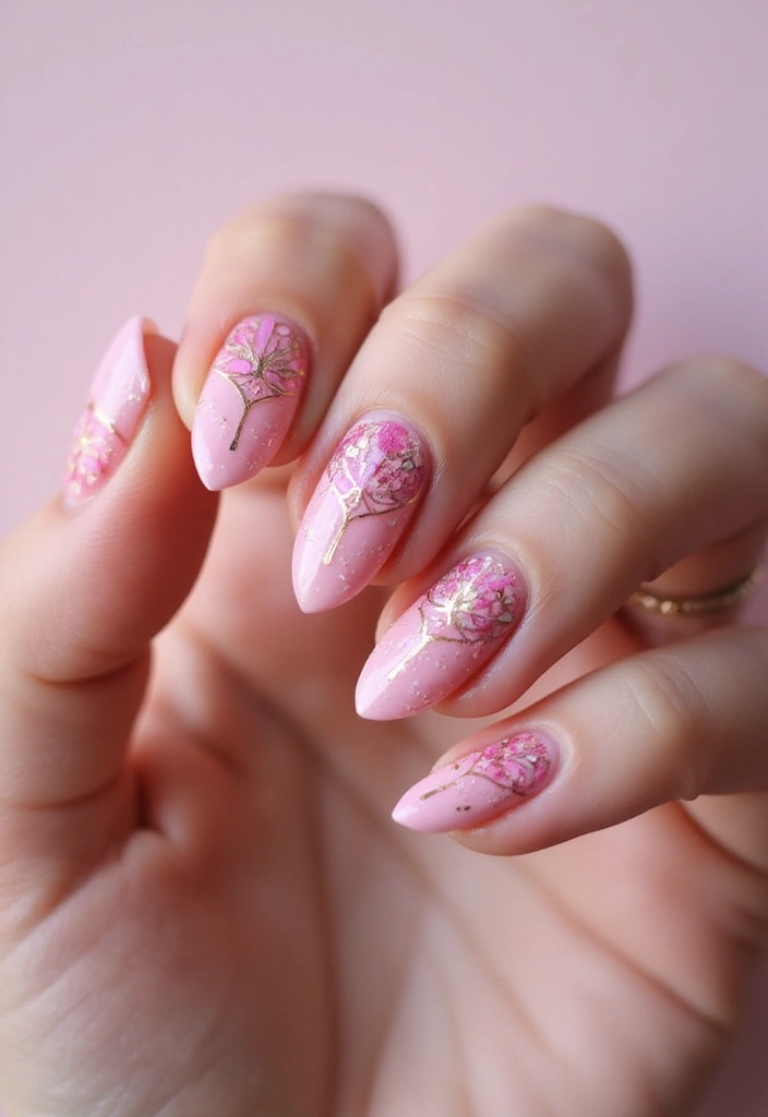 45 Pink Acrylic Nail Ideas for Sweet - 20. Pink Stained Glass