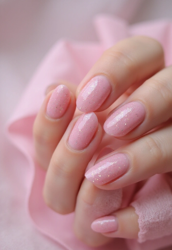 45 Pink Acrylic Nail Ideas for Sweet - 31. Pink Fairy Dust