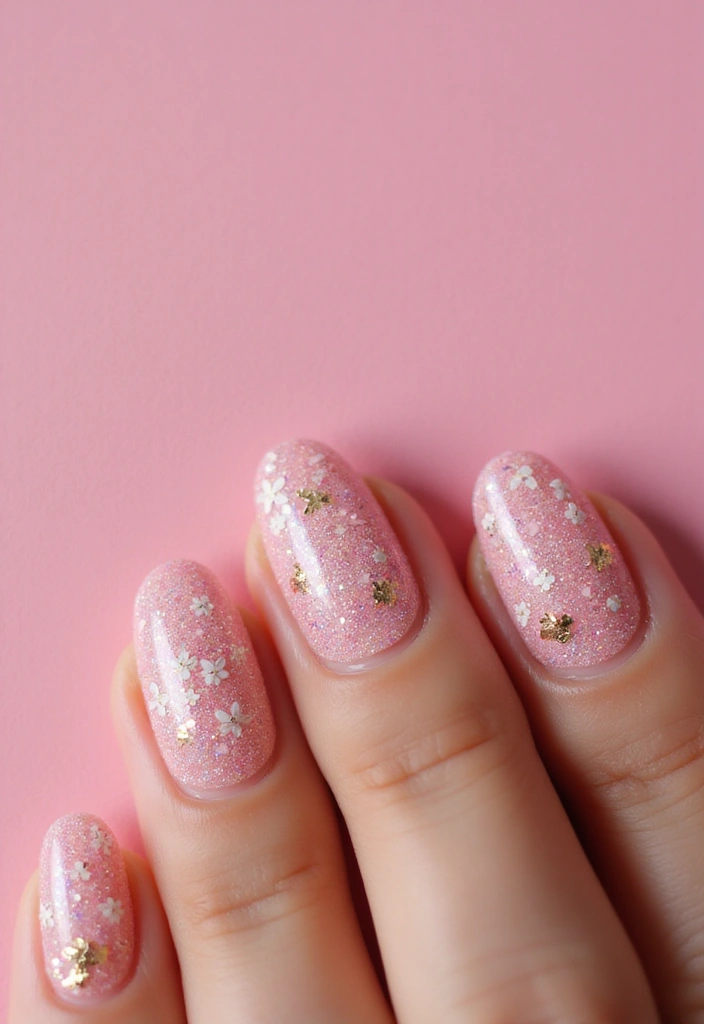45 Pink Acrylic Nail Ideas for Sweet - 4. Glittery Pink Sparkle