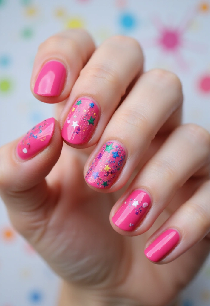 45 Playful Pink Nail Ideas for Feminine Fun-Fueled Energy - 14. Doodle Art Delight