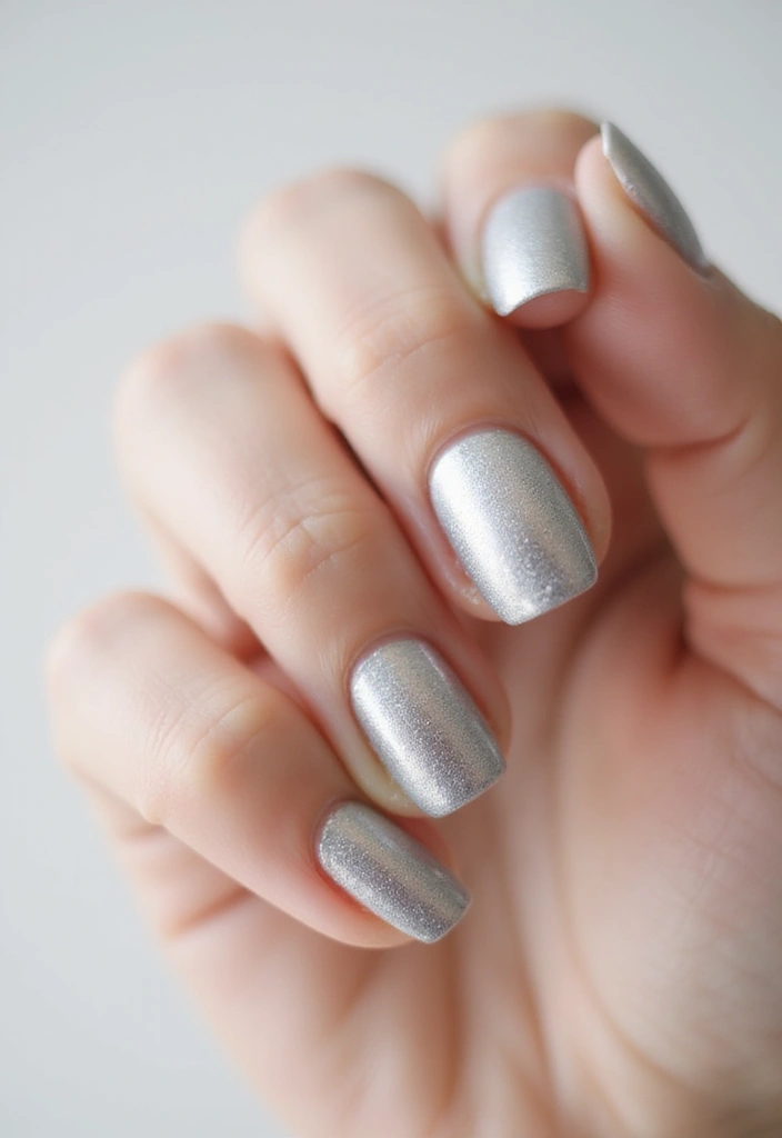 45 Pretty Short Nail Ideas for Practical Minimalist Nail Art - 11. Metallic Shine
