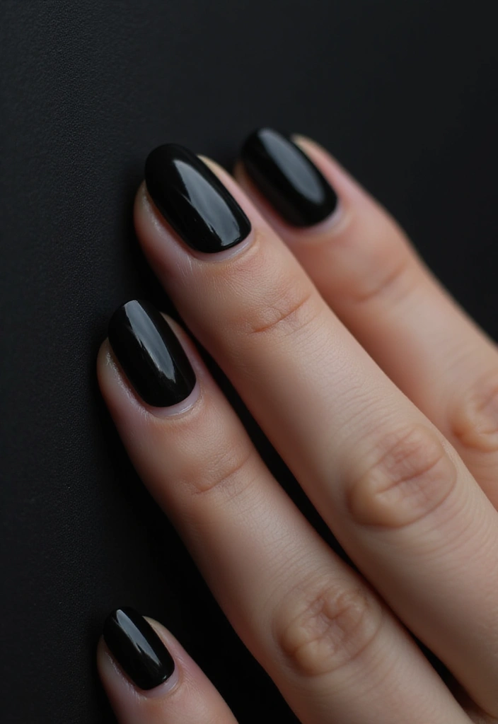45 Pretty Short Nail Ideas for Practical Minimalist Nail Art - 12. Edgy Black