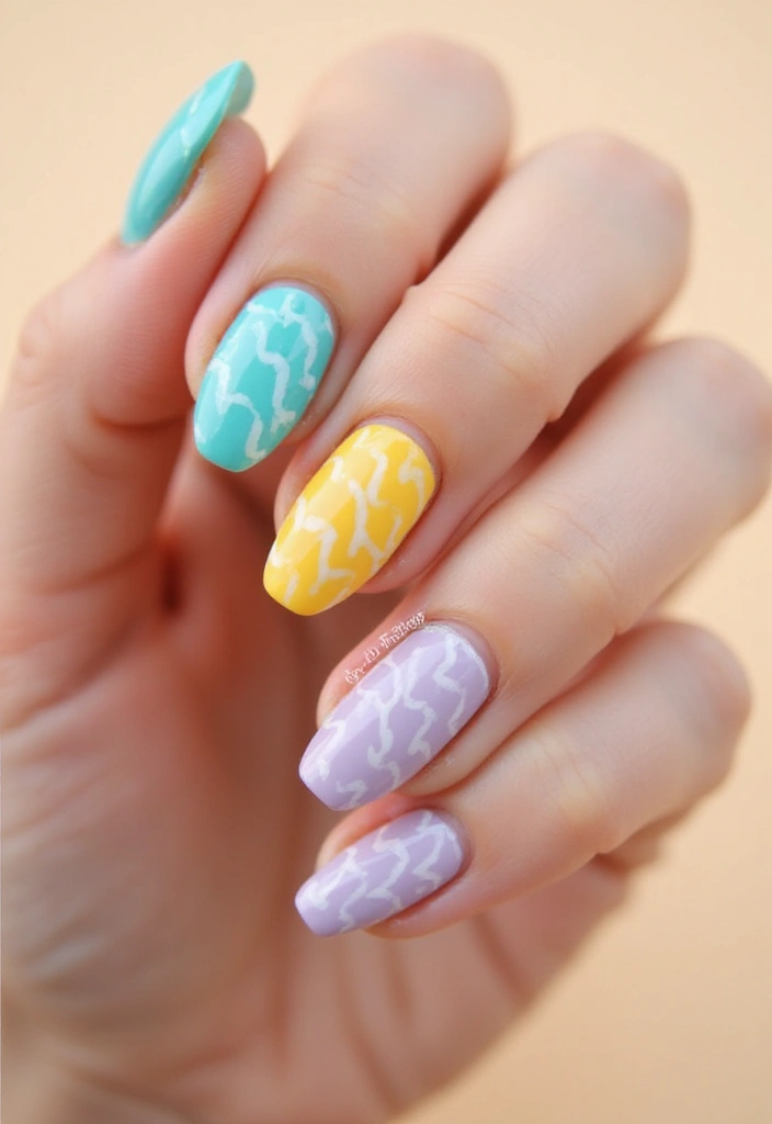 45 Pretty Short Nail Ideas for Practical Minimalist Nail Art - 15. Whimsical Waves