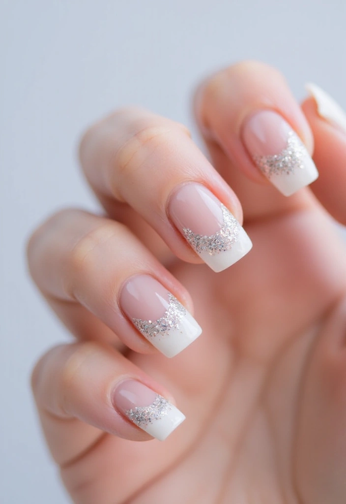 45 Pretty Short Nail Ideas for Practical Minimalist Nail Art - 23. Soft Ombre with Glitter