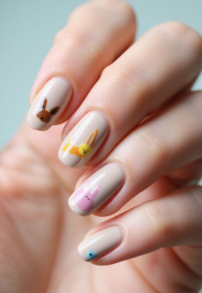 45 Pretty Short Nail Ideas for Practical Minimalist Nail Art - 28. Whimsical Animals
