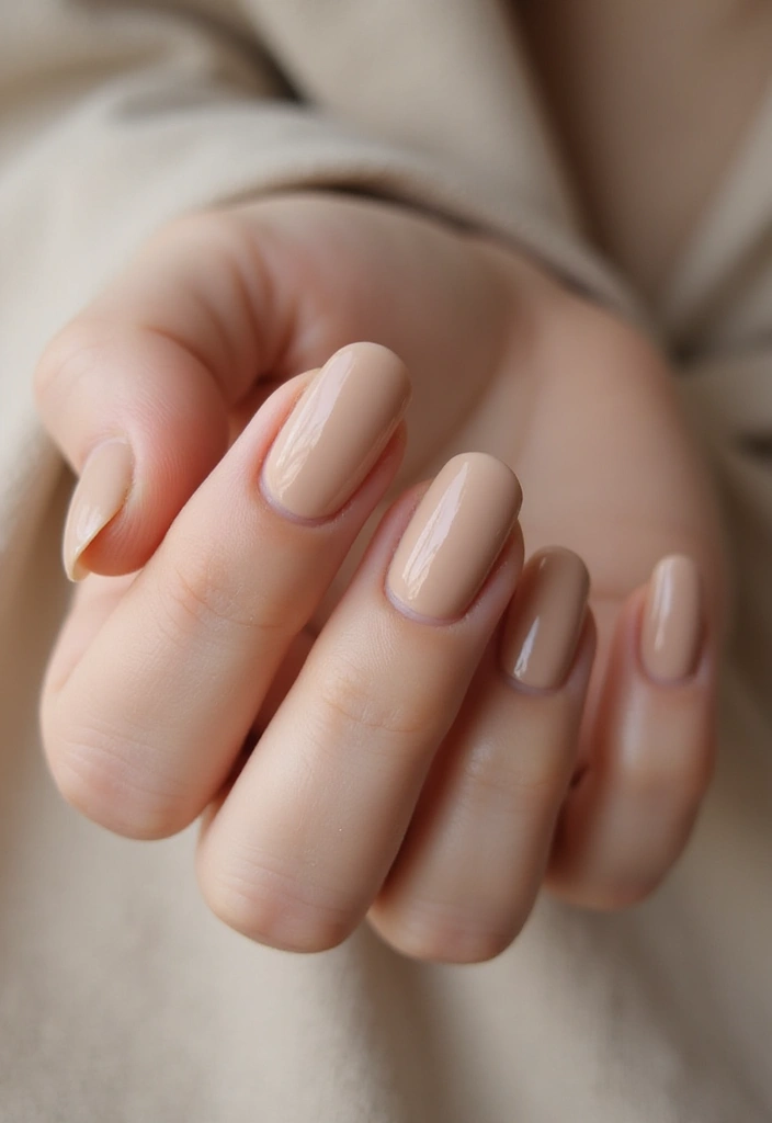 45 Pretty Short Nail Ideas for Practical Minimalist Nail Art - 31. Natural Nude and Glossy