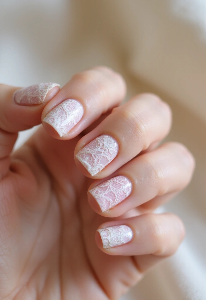 45 Pretty Short Nail Ideas for Practical Minimalist Nail Art - 33. Vintage Lace