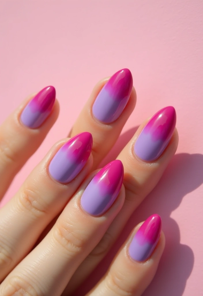 45 Pretty Short Nail Ideas for Practical Minimalist Nail Art - 38. Bold Ombre Stripes
