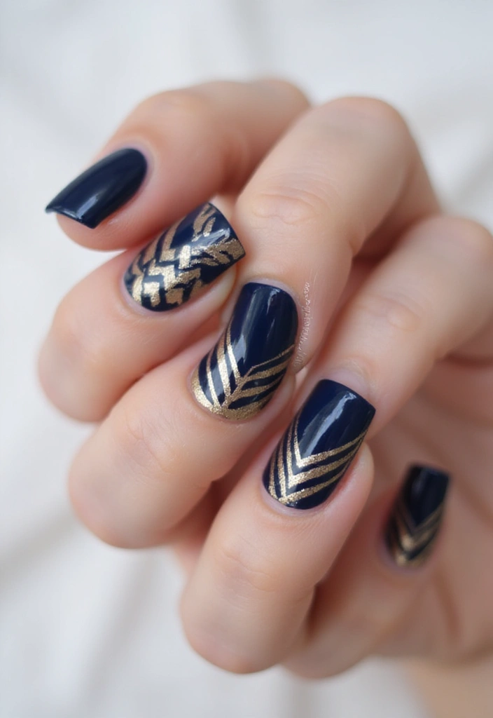 45 Pretty Short Nail Ideas for Practical Minimalist Nail Art - 39. Classy Chevron