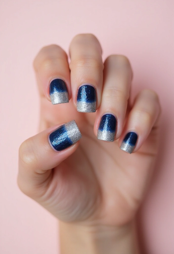 45 Pretty Short Nail Ideas for Practical Minimalist Nail Art - 41. Gradient Glitter Fade