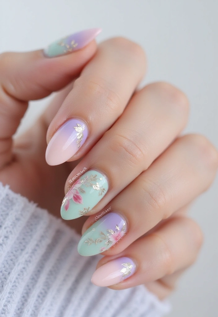 45 Pretty Short Nail Ideas for Practical Minimalist Nail Art - 6. Delicate Floral Accents