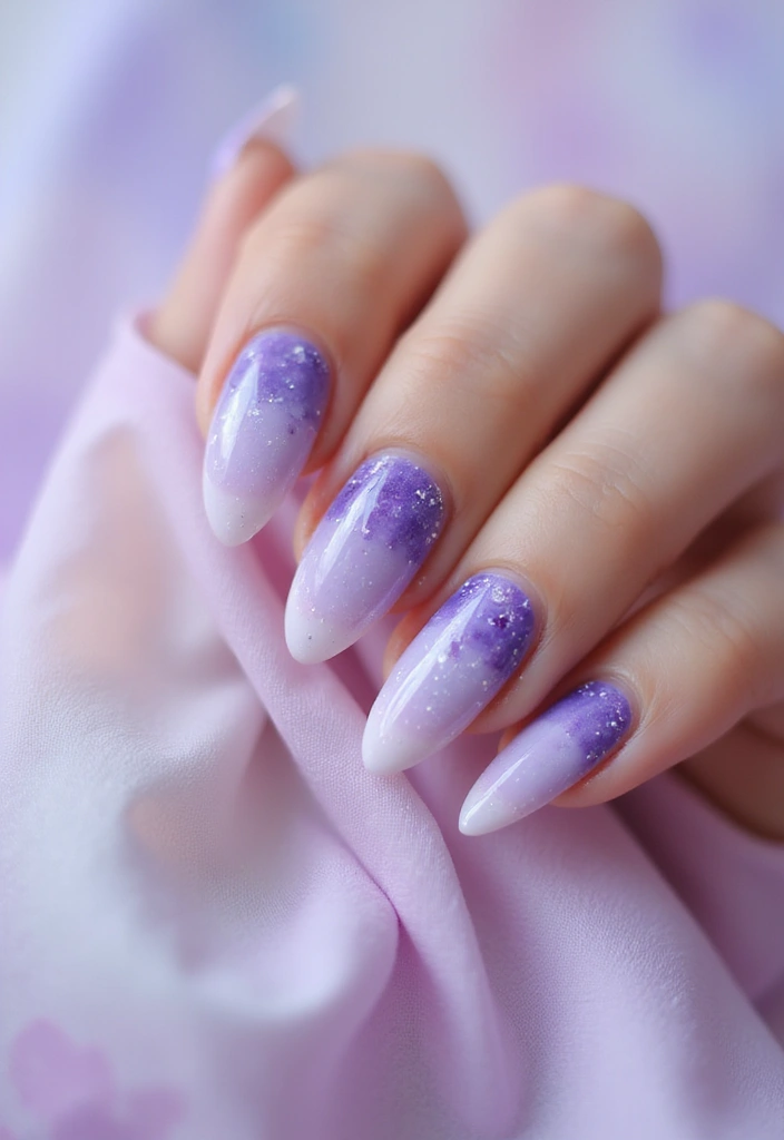 45 Regal Purple Nail Ideas for Mystical - 11. Majestic Watercolor Nails