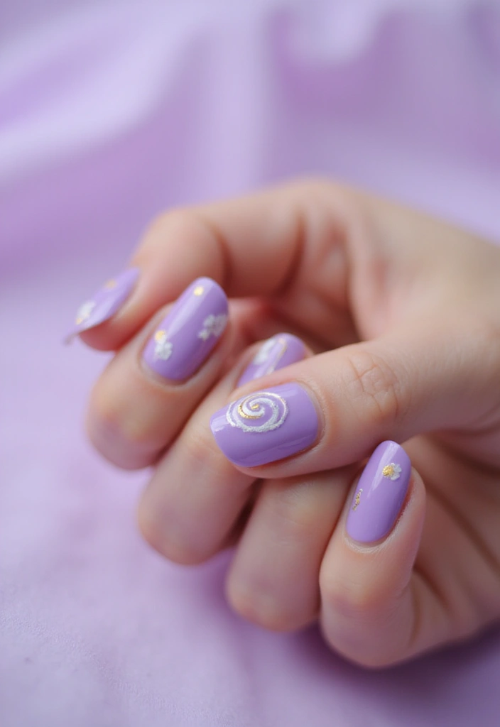 45 Regal Purple Nail Ideas for Mystical - 28. Charming Spirals