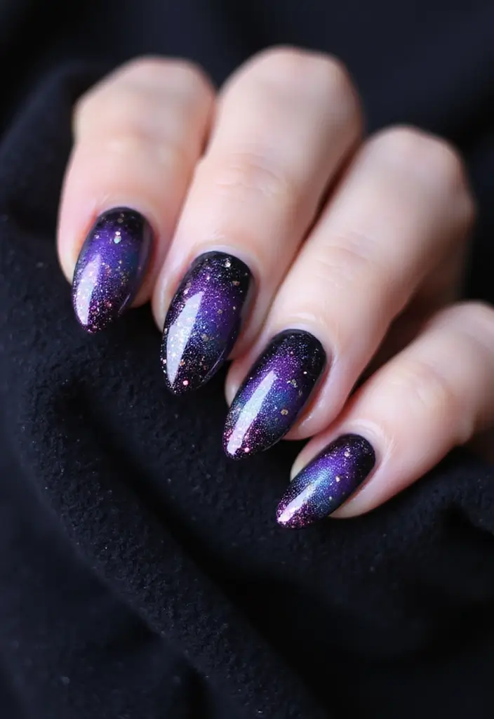 45 Regal Purple Nail Ideas for Mystical - 3. Mystical Galaxy Nails
